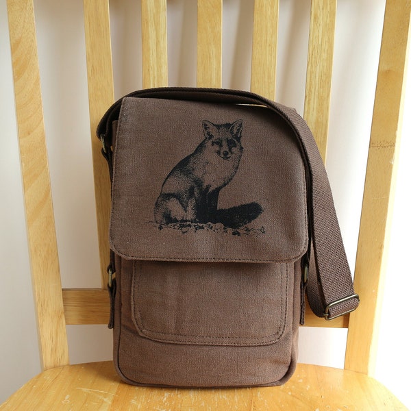 Fox Tech Bag Small Purse Crossbody Shoulder Canvas Tablet Bag - Gift for Fox Lover