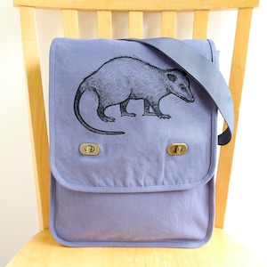 Sac messager en toile Opossum pour ordinateur portable - Cadeau pour amateur d'Opossum