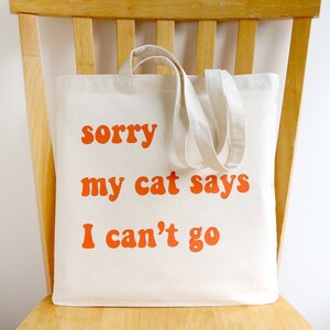 Cat Tote Bag Gift for Cat Lover image 1