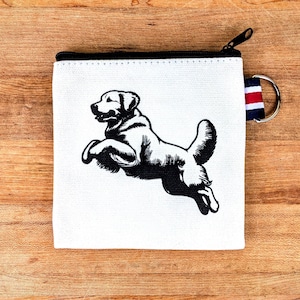 Dog Coin Purse Small Zipper Pouch Golden Retriever - Gift for Dog Lover