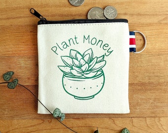 Plant Money Coin Purse Tiny Zipper Pouch