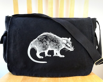 Opossum Canvas Messenger Bag Cross Body Bag for Men Bag for Women