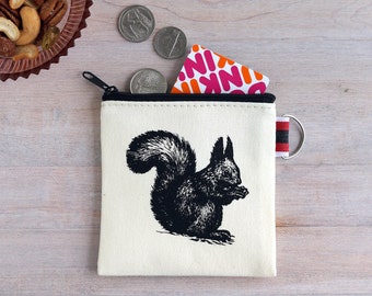 Squirrel Coin Purse Tiny Zipper Pouch Gift Card Holder