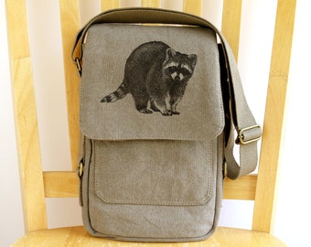 Raccoon Tech Bag Small Purse Crossbody Shoulder Tablet Bag - Gift for Raccoon Lovers