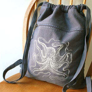 Octopus Canvas Backpack Laptop Bag