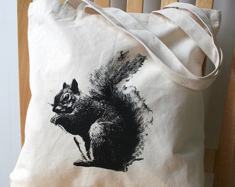 Squirrel Canvas Tote Bag Book Bag