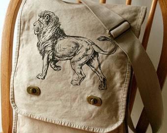 Lion Messenger Bag Canvas Laptop Bag Bag for Men Bag for Women