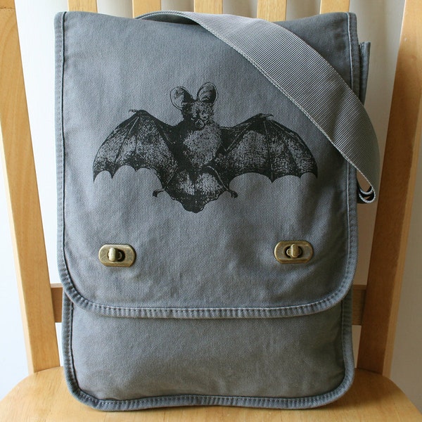 Bat Canvas Messenger Bag Laptop Bag