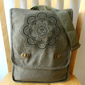 Mandala Canvas Messenger Bag Laptop Bag Shoulder Bag