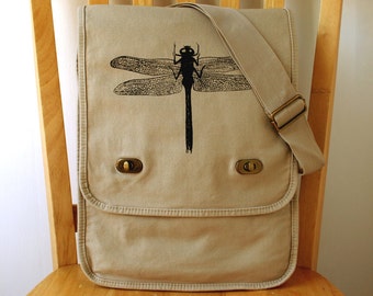 Dragonfly Canvas Messenger Bag Laptop Bag