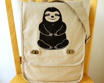 Sloth Messenger Bag Canvas Laptop Bag Shoulder Bag