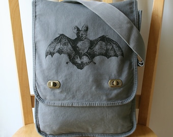 Bat Canvas Messenger Bag Laptop Bag