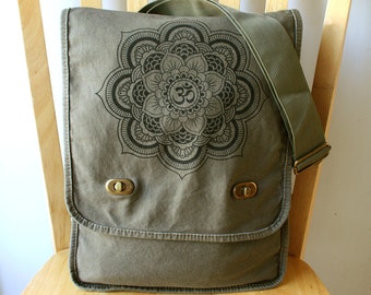 Mandala Canvas Messenger Bag Laptop Bag Shoulder Bag