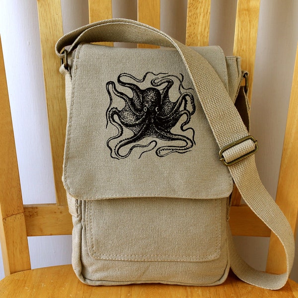 Petit sac à main Octopus Bag à bandoulière pour tablette - Cadeau pour les amateurs de pieuvre