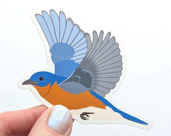 Bluebird Bird Sticker Vinyl Laptop Water Bottle Decal - Gift for Bird Lover