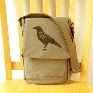 Crow Raven Tech Bag Small Purse Crossbody Shoulder Bag 11x7x2 Inches
