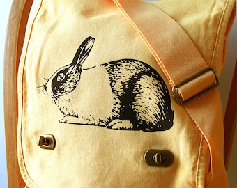 Rabbit Canvas Messenger Bag Laptop Bag