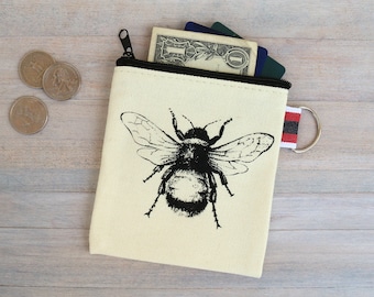 Bee Coin Purse Small Zipper Pouch - Gift for Bee Lover