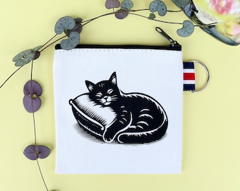 Monedero pequeño con cremallera y tarjetero para regalo con forma de gato