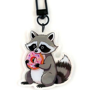 Raccoon Acrylic Keychain Charm Cute Double-Sided