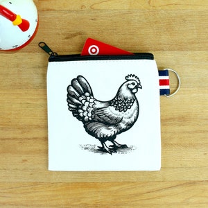Bolsa pequena com zíper para moedas de frango, porta-cartão de presente - presente para amantes de frango