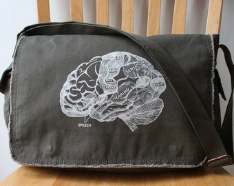 Brain Canvas Messenger Bag Laptoptas Tas voor heren Tas voor dames