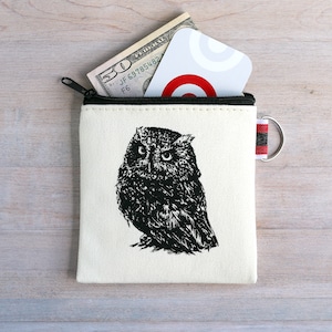 Owl Coin Purse Tiny Zipper Pouch Gift Card Holder