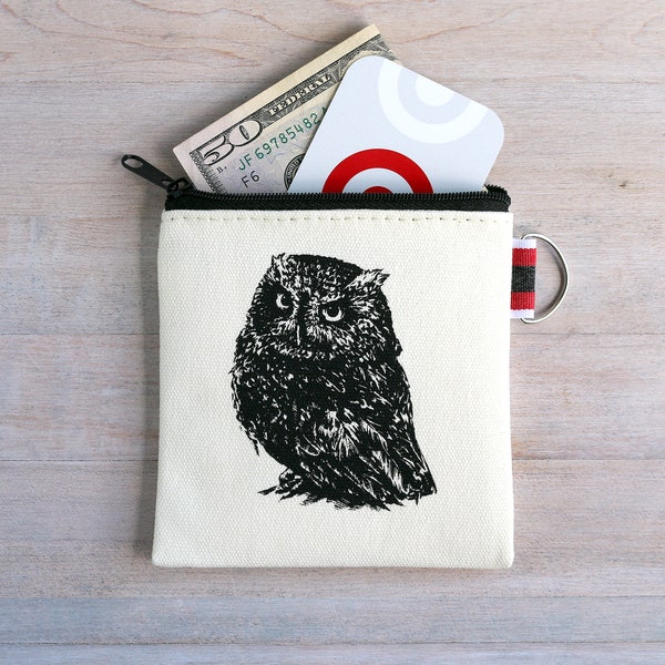 Owl Coin Purse Tiny Zipper Pouch Gift Card Holder