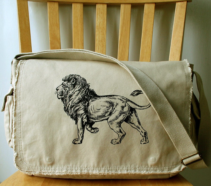 Lion Canvas Messenger Bag Diaper Bag Large Carryall Bag for Men Bag for  Women