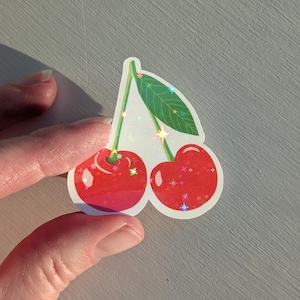 Cherry Sticker Vinyl Laptop Water Bottle Decal