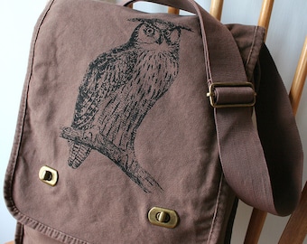 Owl Field Bag Canvas Screen Printed