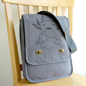 Axolotl Canvas Messenger Bag Laptop Bag image 3