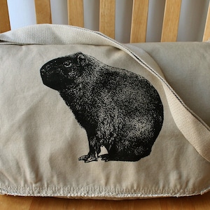 Capybara Canvas Messenger Bag image 1