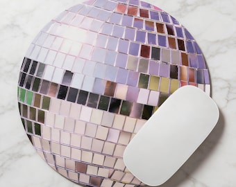 Alfombrilla de ratón redonda con forma de bola de discoteca