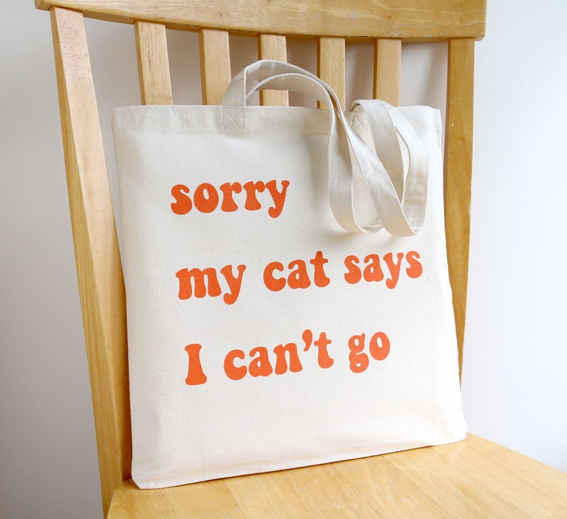 Cat Tote Bag Gift for Cat Lover image 2