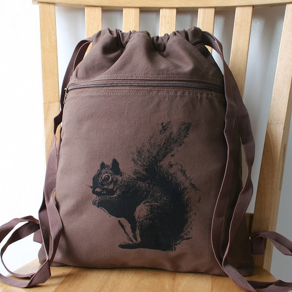 Eichhörnchen Rucksack Canvas Tasche