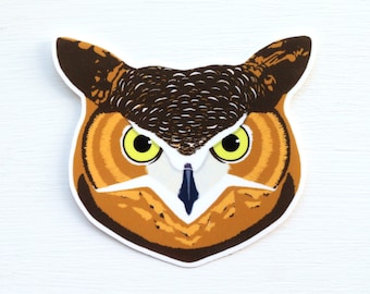 Owl Sticker Vinyl Laptop Water Bottle Decal - Gift for Bird Owl Lover