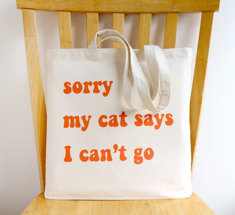 Cat Tote Bag Gift for Cat Lover image 1