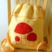 Mushroom Backpack Canvas School Bag 