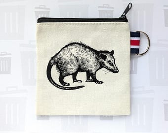Monedero de zarigüeya con cremallera pequeña, tarjetero de regalo
