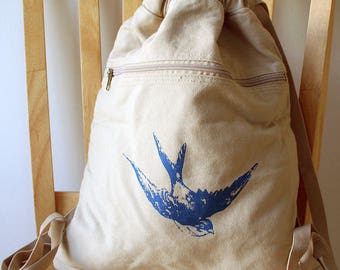 Swallow Canvas Backpack Laptop Bag