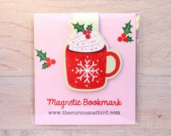 Hot Chocolate Christmas Winter Magnetic Bookmark