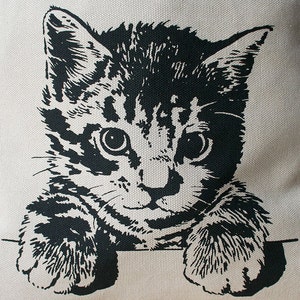Cat Backpack Canvas Laptop Bag Kitten School Bag image 3