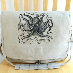 Octopus Crossbody Canvas Messenger Bag