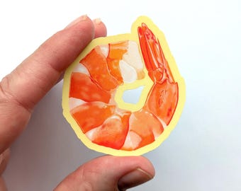 Shrimp Sticker Vinyl Laptop Water Bottle Decal