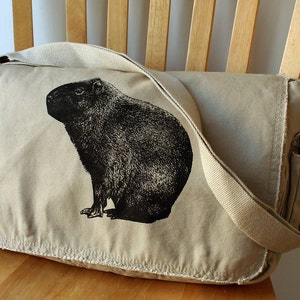 Capybara Canvas Messenger Bag image 2