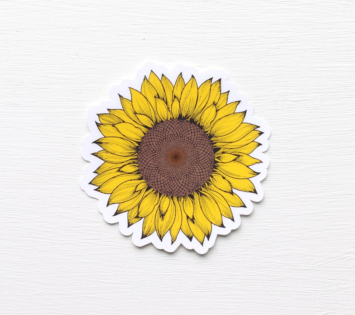 Sunflower Sticker Vinyl Laptop Water Bottle Decal - Etsy