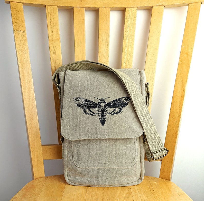 Death's Head Moth Tech Bag Small Purse Crossbody Shoulder Tablet Bag image 2