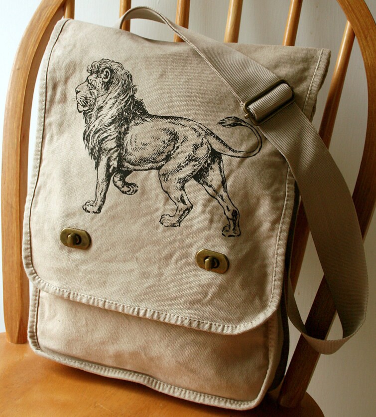 Lion Messenger Bag Canvas Laptop Bag Bag for Men Bag for Women 