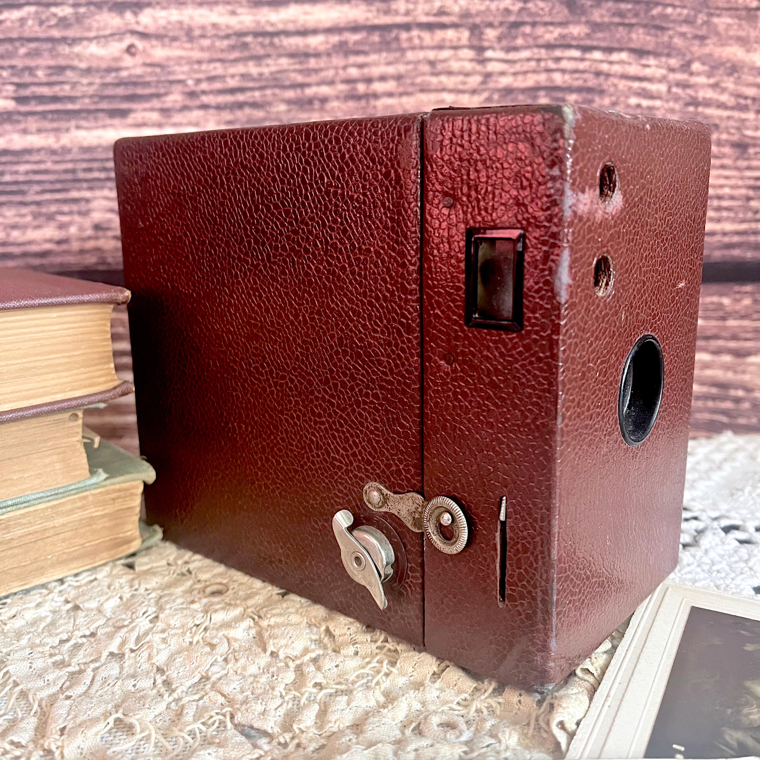 Rustic Cameras Vintage Brown Leather Box Camera – Decorative Accent - Non-functional ...